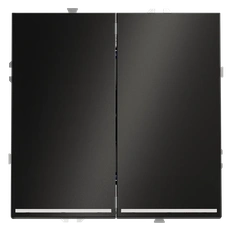 Изображение Выключатель 2-клавишный с подсветкой Voltum S70 Metal, антрацит (механизм + накладка)